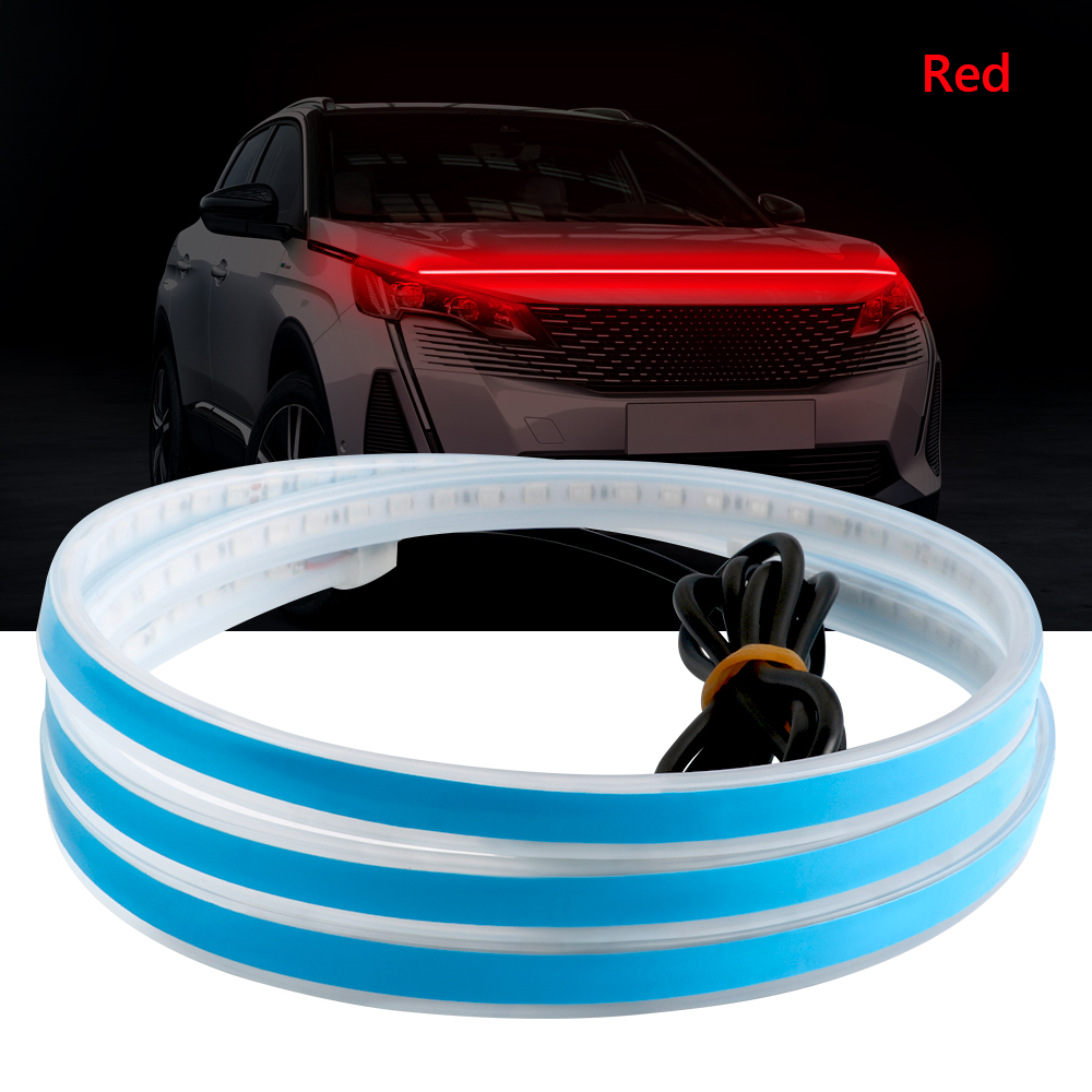 Led Auto Kap Sfeer Lght Strip Waterdichte Auto Exterieur Decoratie Verlichting Decoratieve Koplampen Omgevingslamp 12V Universeel: Rood / 2W