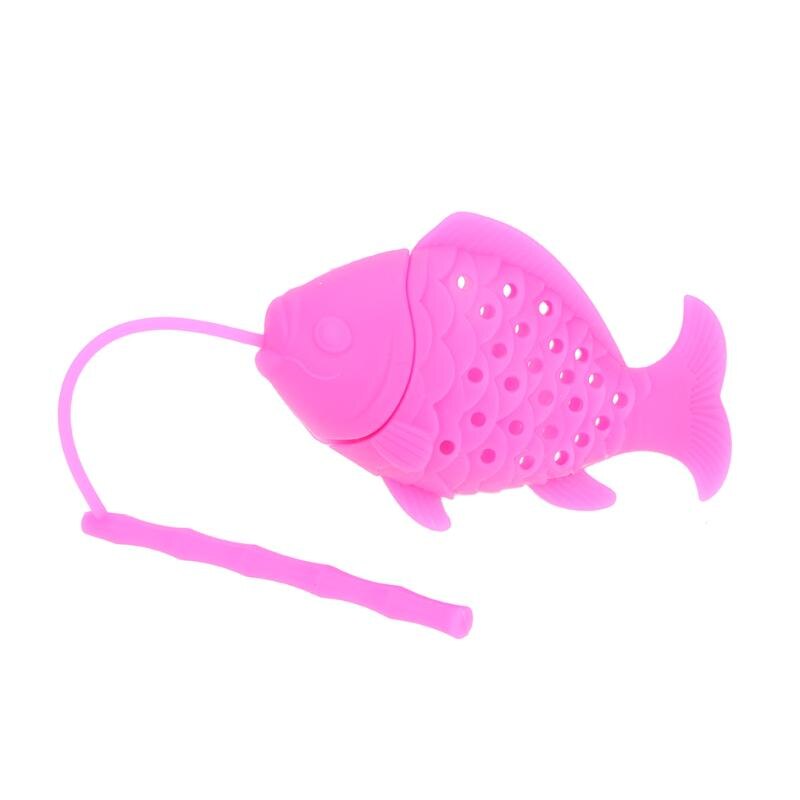 Siliconen Vis Vorm Thee-ei Herbruikbare Theezeefje Groene Thee Filter Keuken Tool Theezakje: pink
