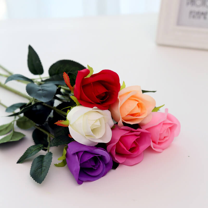 10 pc/ set 50 cm champagne ros blommor bunt röda rosor konstgjord blombukett bröllop bord dekor heminredning