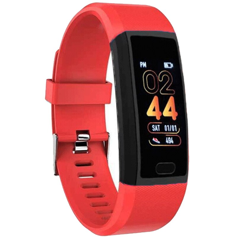 118plus Smart Wristband Fitness Bracelet Oxygen Blood Pressure Monitor Smart Bracelet Heart Rate Tracker Sport Smart Band Watch: Red