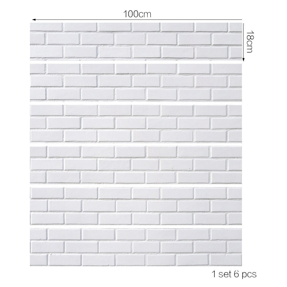 6pcs Stair Stickers 3D Tiles Wall Brick Pattern Stair Riser Staircase Stickers Removable Waterproof Stairway Decal Home Decor
