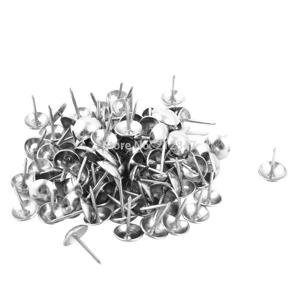 Familjekontor metallmöbler tack spik vägg kartnål silver ton 10 x 15mm 100 st