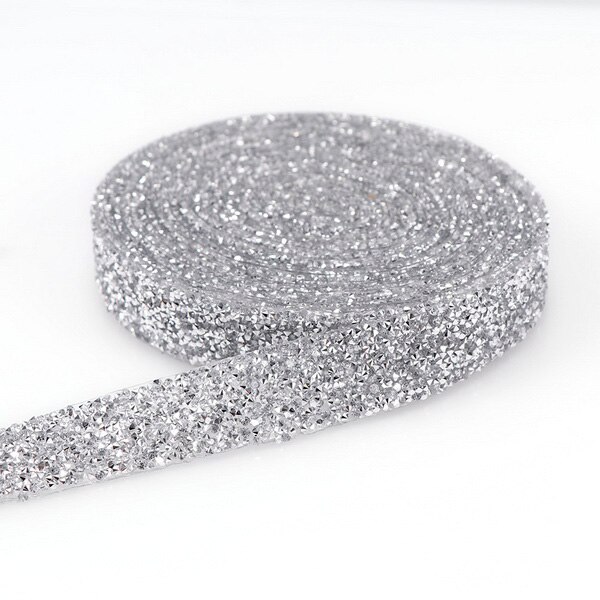 1 Yard Sewing Trim Crystal Motif Strass Fix Shining Resin Rhinestone Ribbon Appliques For Dresses Clothes Shoes 1/1.5/2/3cm: transparent white / 1.5cm 1yard