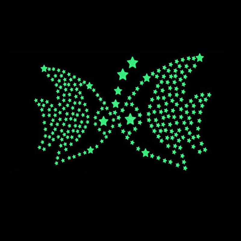 100Pc Lichtgevende Plastic Ster Plafond Muur Art Lichtgevende Ruimte 3D Sticker Home Decoratie Sticker Diy Decoratieve Stickers Glow