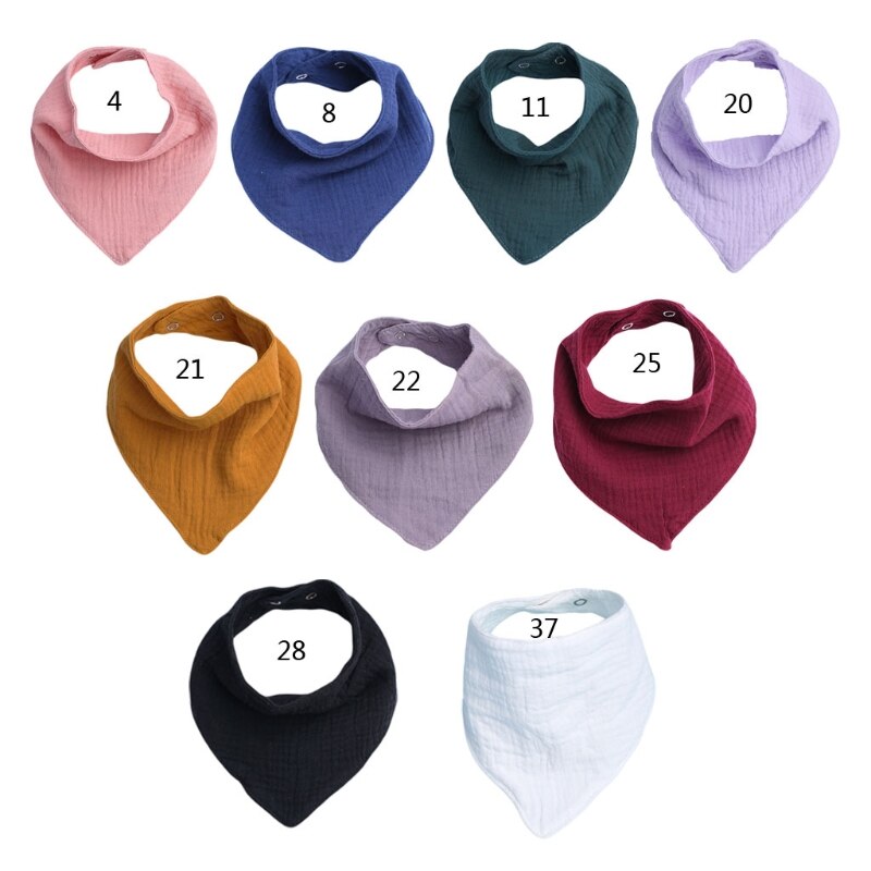Bavaglini in cotone per neonati ragazzi ragazze sciarpa a triangolo tinta unita alimentazione Saliva asciugamano Bandana Burp Cloth regali per la doccia appena nati
