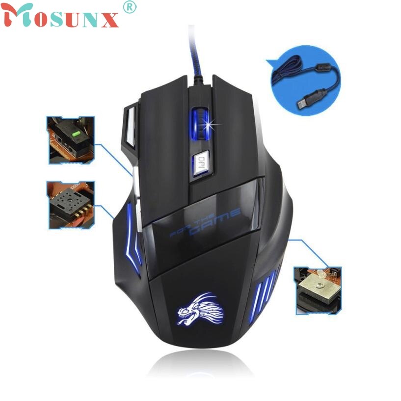 Top 5500 DPI 7 Button LED Optical USB Wired Gaming Mouse Mice For Pro Gamer JUL 11 18Apr12