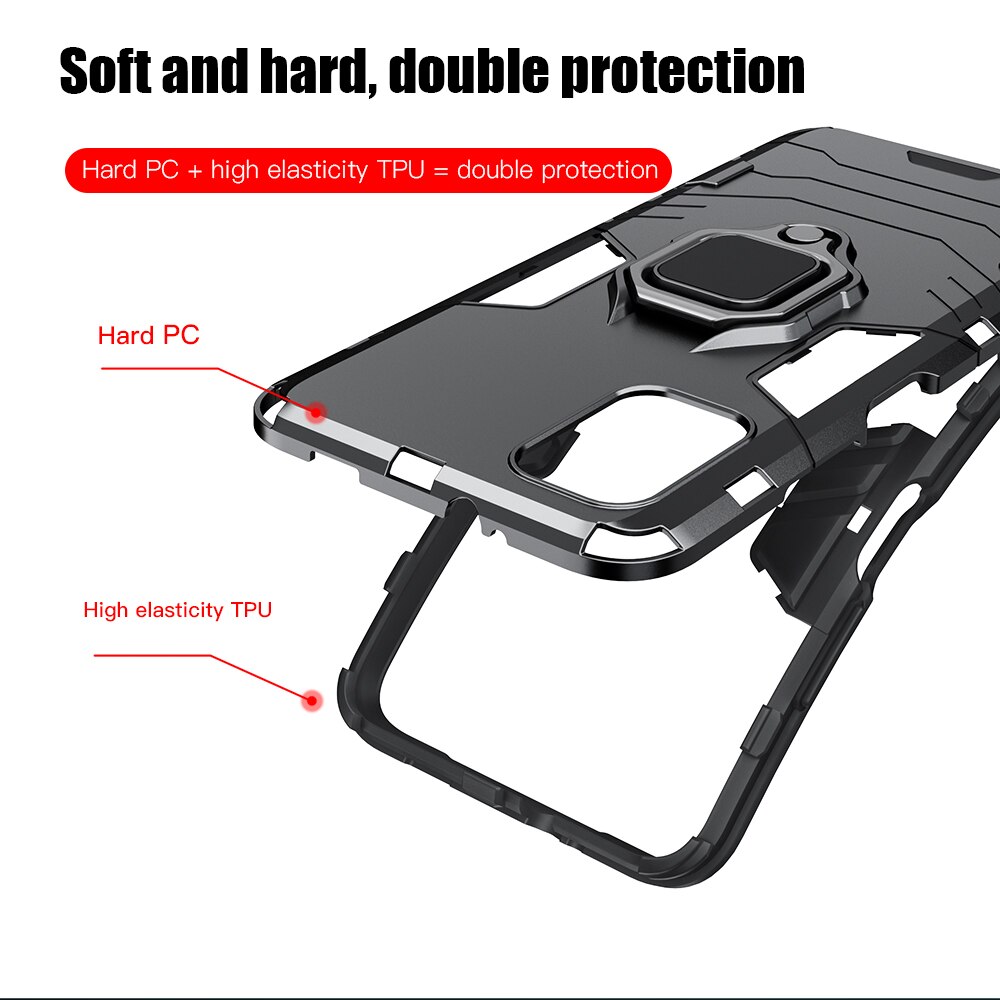 KEYSION-funda a prueba de golpes para Xiaomi POCO M3 M4 Pro 5G F3 GT F2, funda trasera de teléfono con soporte de anillo para POCO X3 NFC X3 Pro X4 GT X4 Pro 5G