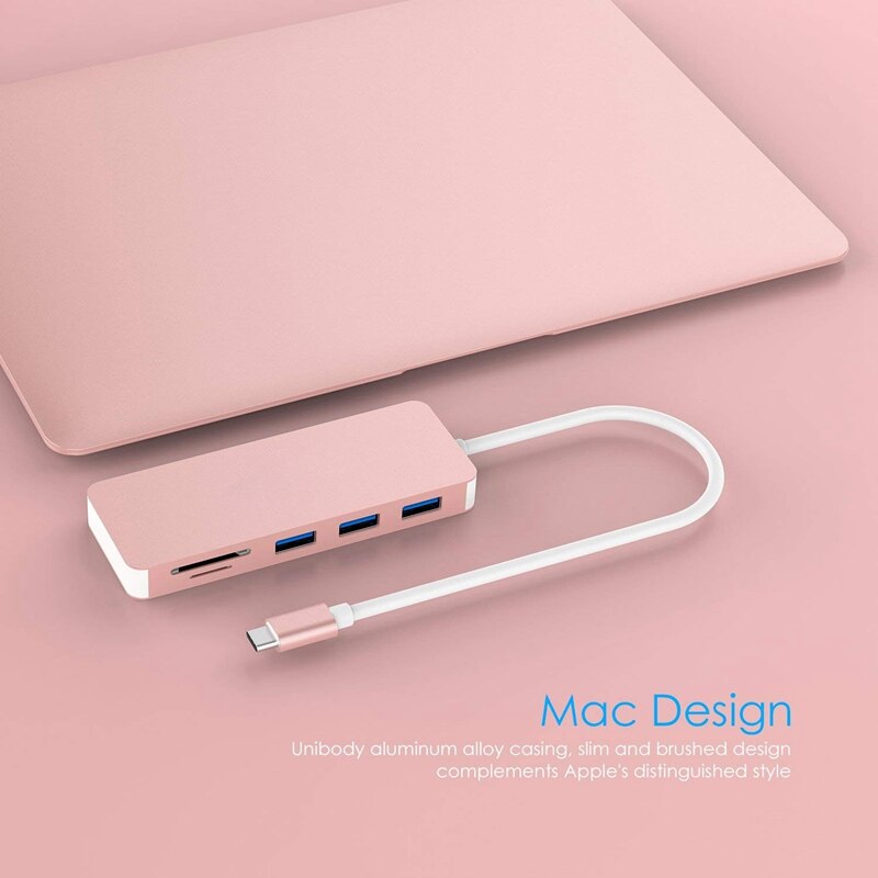 TYPE-C 5 In 1 Docking Station Sd, Tf Ondersteuning: windows Me/2000/Xp/Vista/Nt/7/8, mac Is Geschikt Voor Alle Usb C Apparaten