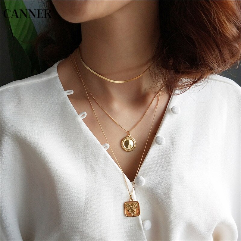 Eindoser 925 Sterling Silber Halskette Gold Farbe Flache Schlange Halsband Halskette Für Frauen Schmuck
