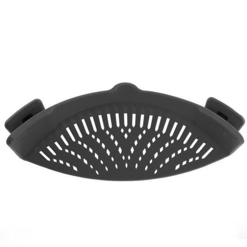 Silicone Pan Strainer Pan Strain Clip-on Pasta Food Convenience Various Colors Draining For Kitchen Tools: Black