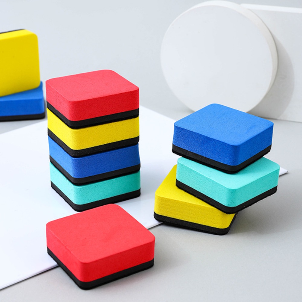 2 stuks duurzame magnetische whiteboard gum vierkante tweekleurige schoolbordreinigers EVA vilt schoolbord veeg kinderen