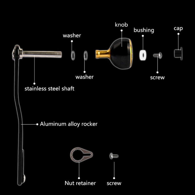 carrete pesca, eléctrico, perilla Metal para Baitcasting, agarre Micro Jigging, balancines, piezas para