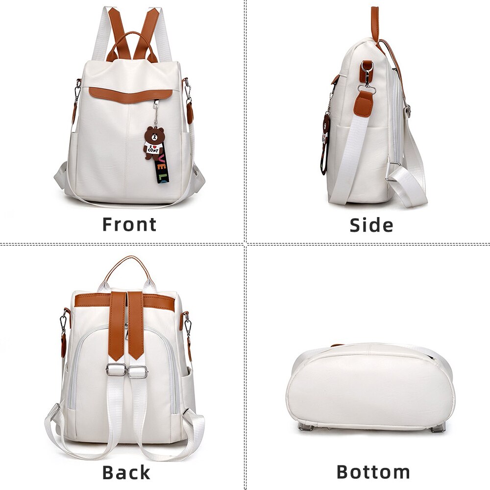 Vintage en cuir sacs à dos pour femmes grande capacité Simple étudiant sac Anti-vol dames sac de voyage sac à dos