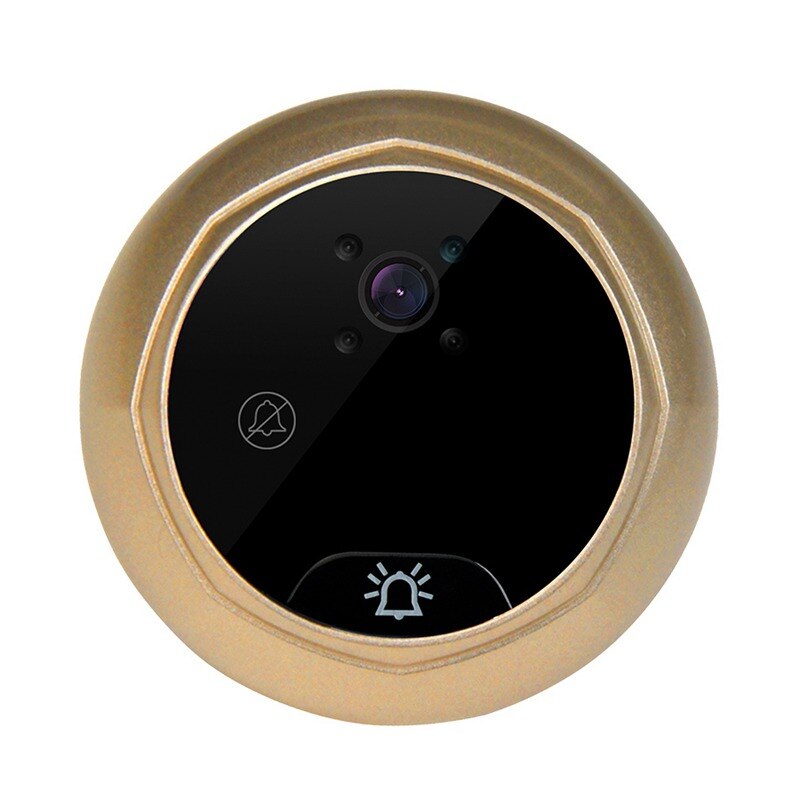 Danmini-pantalla Digital de seguridad para puerta, visor de mirilla a Color de 2,4 pulgadas, sin molestar, 2 MP, compatible con tarjeta TF Max 32G (dorado)