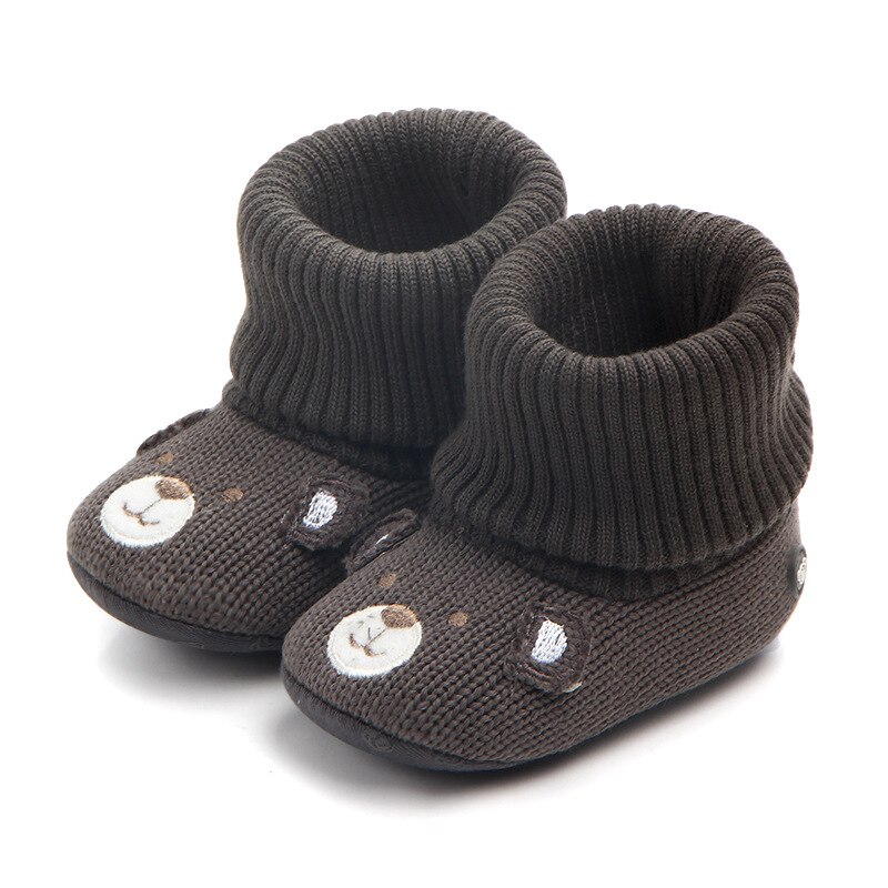 Novo 2018 inverno botas de bebê bonito urso animal meninas meninos tricô botas super manter quente infantil sapatos da criança 0-18 m