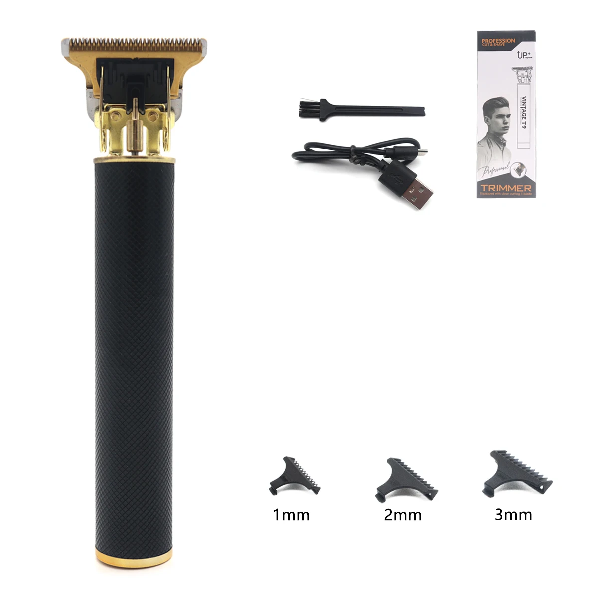 Offre spéciale Vintage T9 électrique sans fil Machine de coupe de cheveux tondeuse de barbier pour hommes tondeuse rasoir barbe briquet: Ivoire
