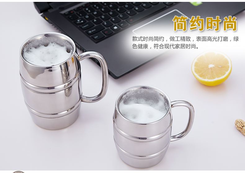 500ML stainless steel beer mug , Double wall stainless steel , high stainless steel mirror finish , logo free