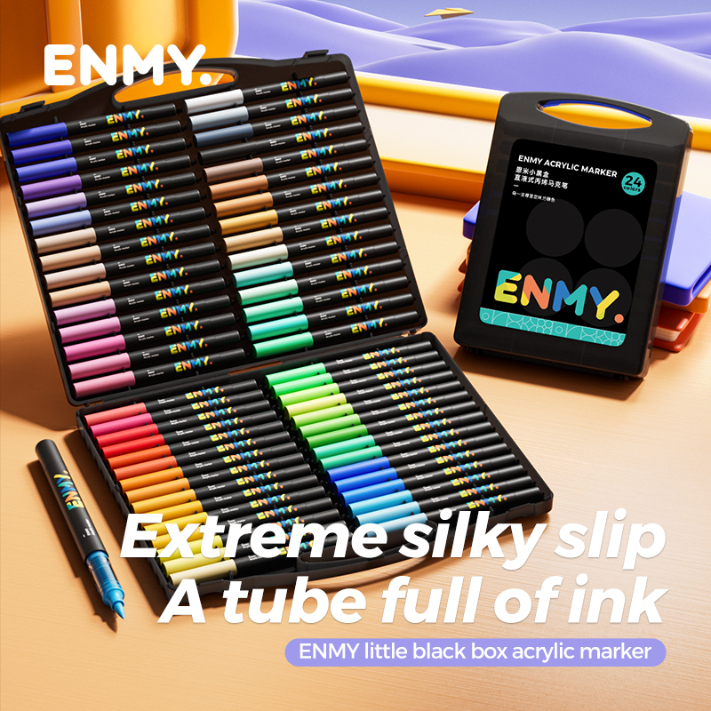 ENMY Acrylic markers Pen Direct Liquid Acrylic Paint Marker Pens Fabric for Canvas Rock Glass Wood Paper DIY Paint Marker