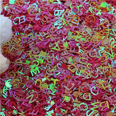6mm bokstäver karaktär lösa paljetter för pyssel glitter pailletter scrapbooking paljetter konfetti nail arts dekoration diy 20g: Ab röd / 20g