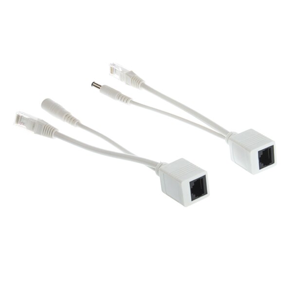 Poe kabel poe kabel passiv strøm over ethernet adapter kabel poe splitter injektor strømforsyningsmodul 12-48v for ip kamera: 1 par poe kabel