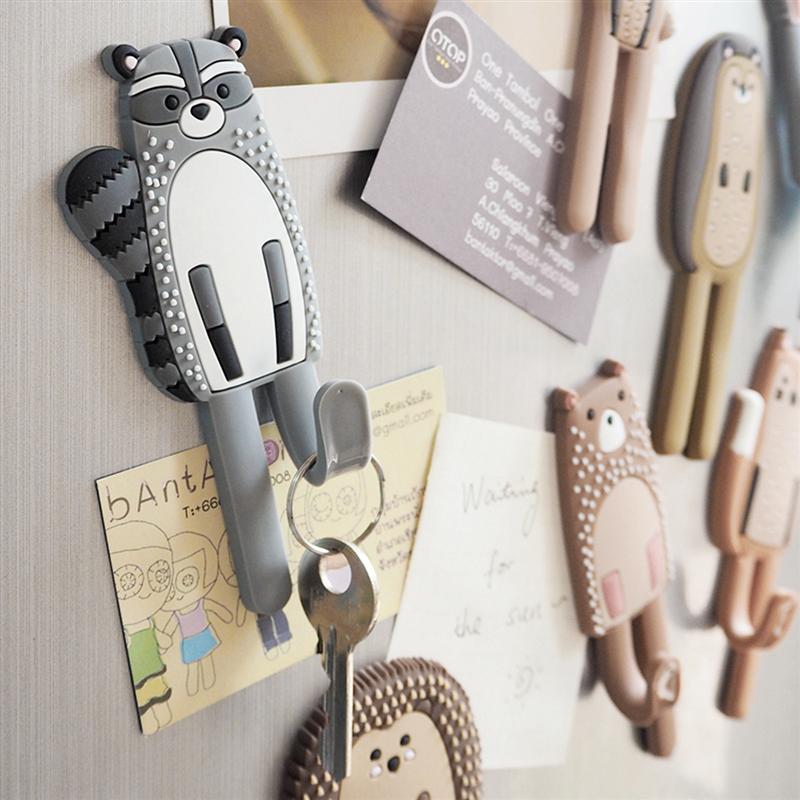 Lovely animal Fridge Hook Key Wall Crochet Holder Removable Kitchen Hooks Home Decor key holder wall can Washed holder wall hook
