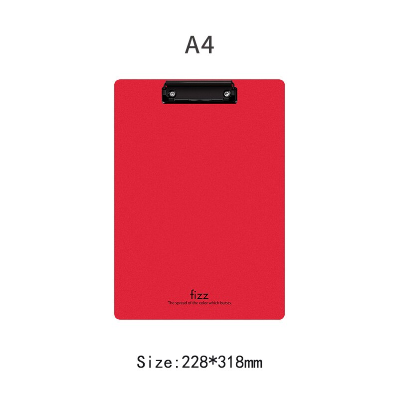 A4 Plastic Writing Board with Clip File Folder Writing Pad File School and Office Supplies: Red