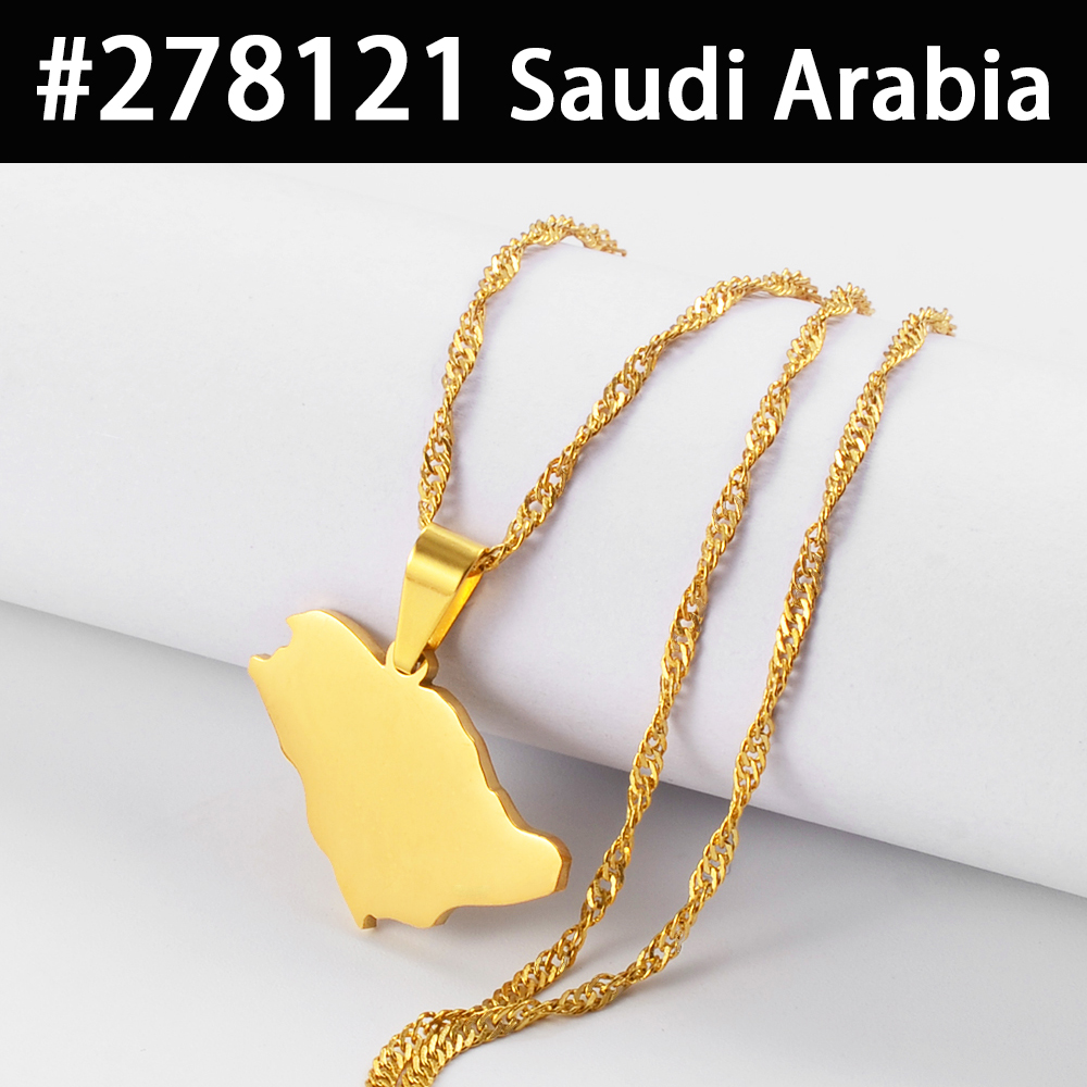 Egipto Nepal Sri Lanka Arabia Saudita Turquía Yemen Qatar mapa colgante collares pulido plano joyería nacional # 277821: 60 cm / Oro oscuro