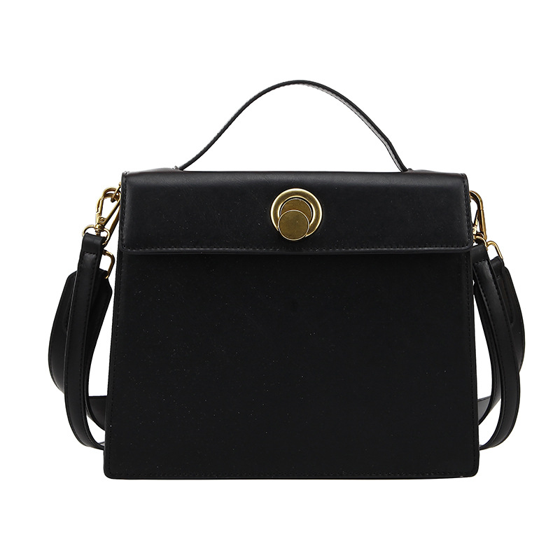 Sac femmes cuir sac à main Vintage luxe pierre motif couleur unie femme sac à main en cuir épaule femmes sacs: Black