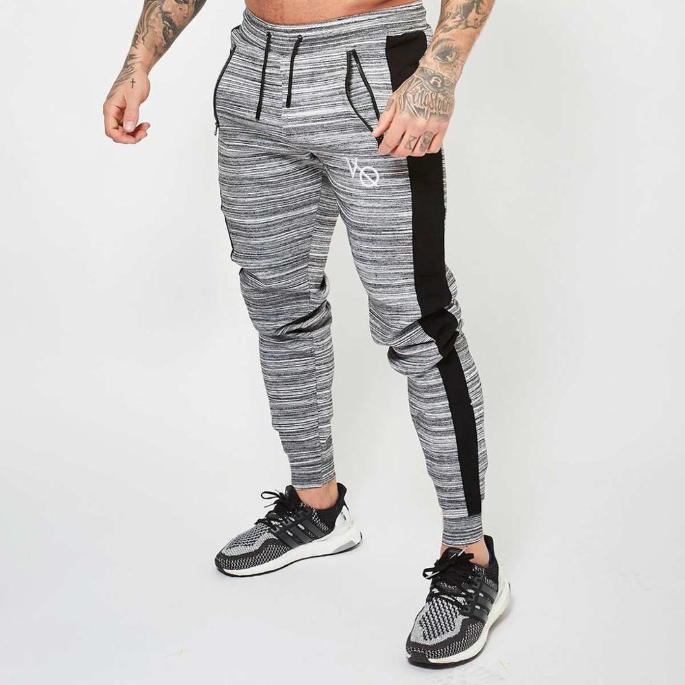 Man jogging Broek Training Outdoor Fitness Voetbal Broek Man Met Rits Mannen Broek: Asia XXL / Grey Zipper Pocket