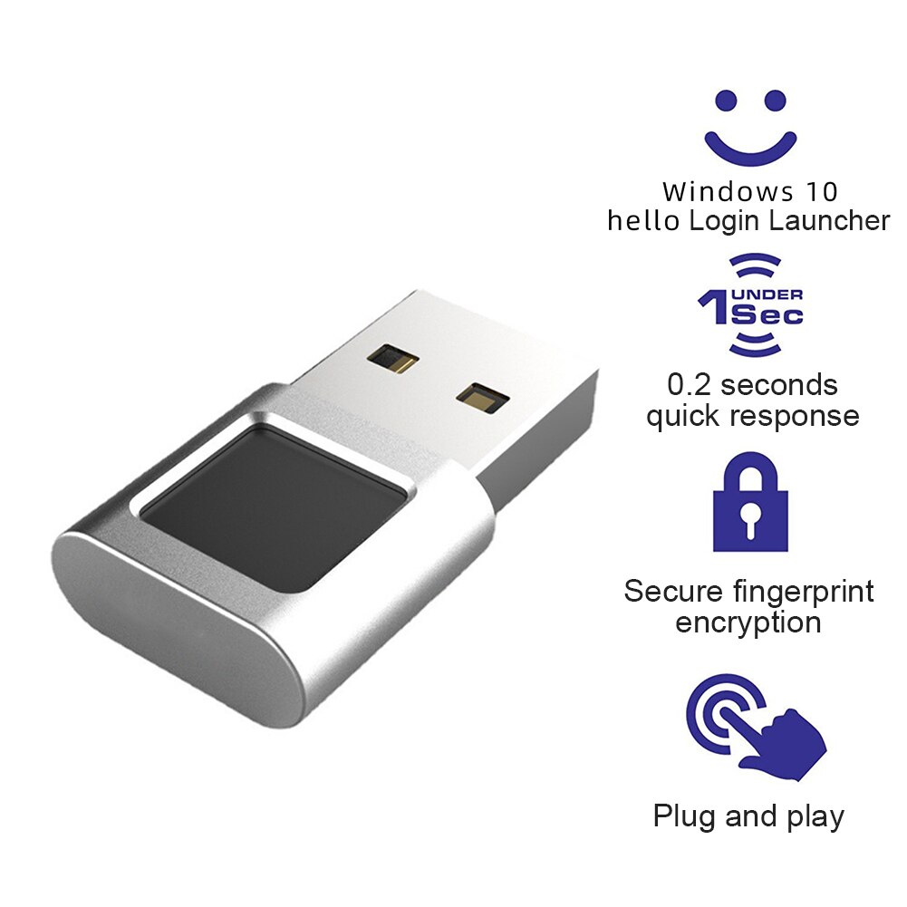 Mini USB Fingerprint Reader Module Device Biometric Scanner for Windows 10 Hello Dongle Laptops PC Security Key
