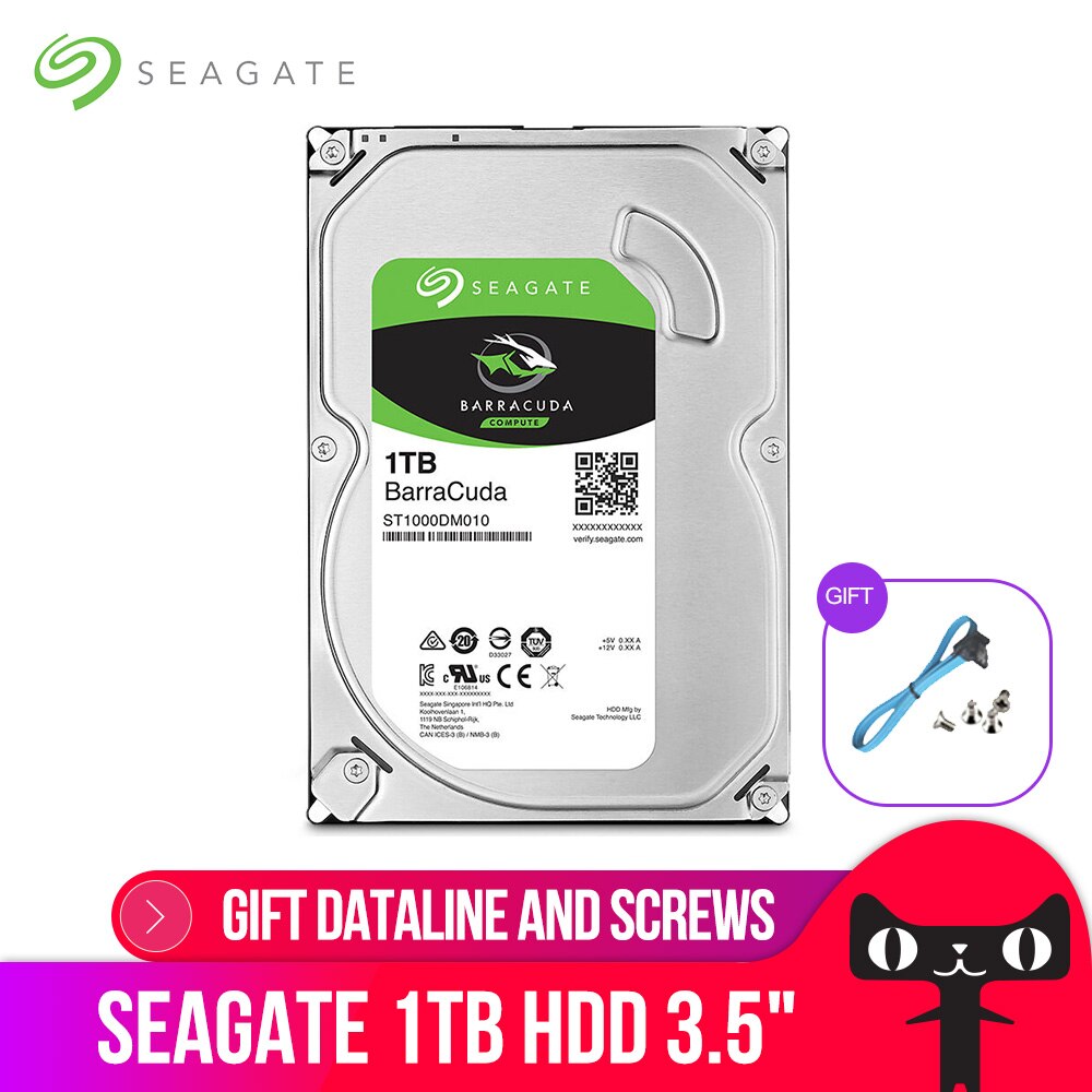 Seagate 3.5"inch 1TB Desktop HDD Internal Hard Disk Drive 7200 RPM SATA 6Gb/s 64MB Cache HDD Drive Disk For Computer ST1000DM010