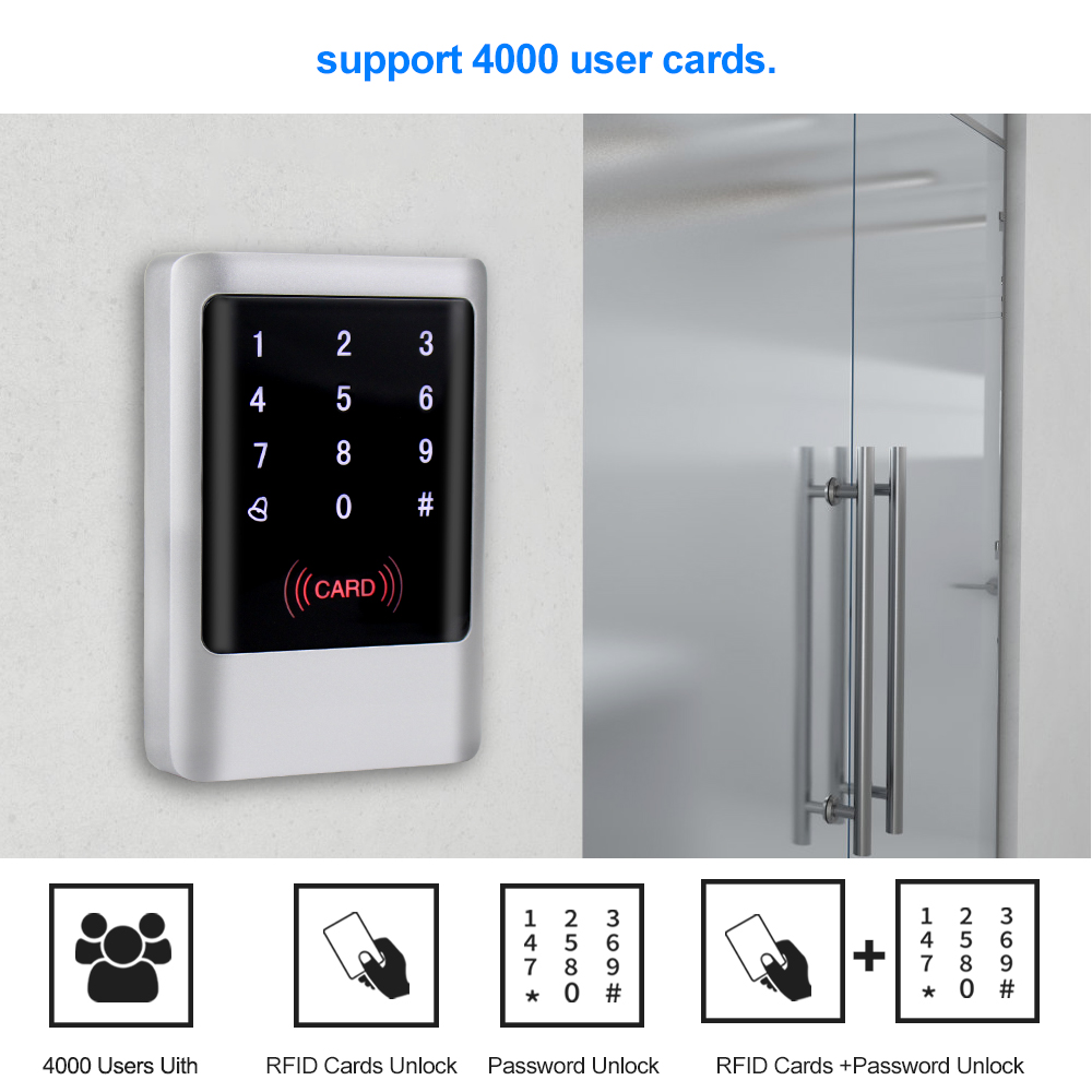 IP65 Wasserdichte RFID Keypad Access Control Board Kartenleser Standalone Access Controller System Kit 125KHz 13,56 MHz mit Schlüssel