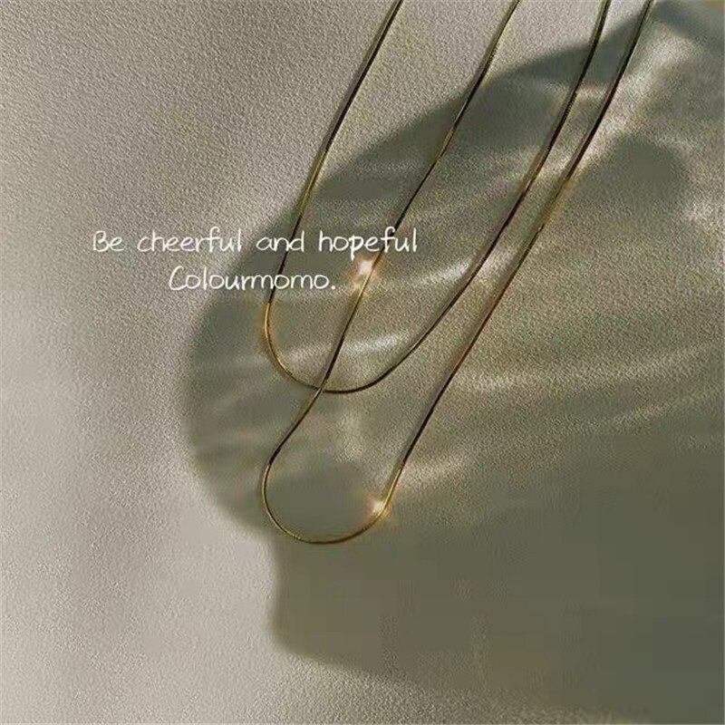 Glänzend Hals Kette Minimalistischen Halsband Halsketten Für Frauen Mädchen Gold Farbe Kragen Schicht Halsband Halsketten Punk Party Schmuck