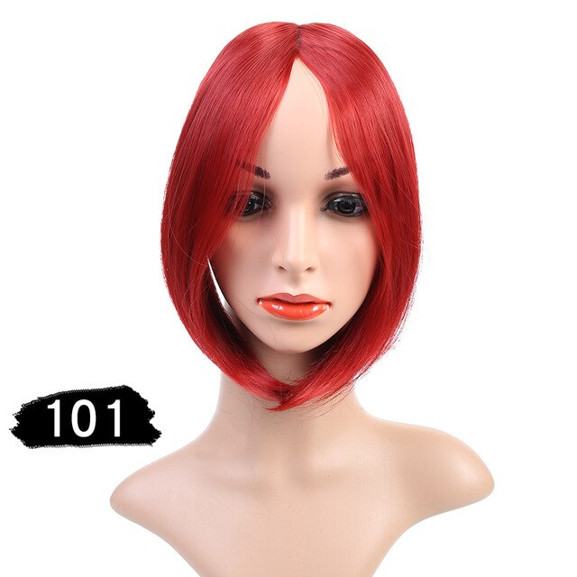 Talang naturlig pannelugg hårforlengelse på begge sider varmebestandig syntetisk pannelugg hårstykke svart rødbrun: 101