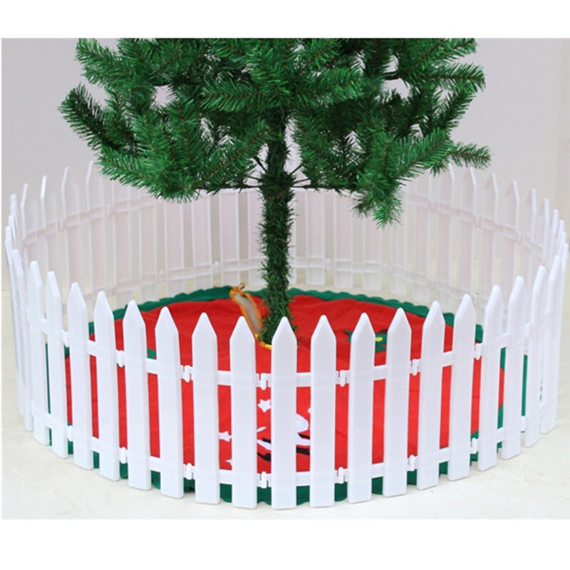 25 stück Runde Kunststoff Zaun Weihnachts Baum Ornament Weiß Zaun Für Weihnachten Baum DIY Frohe Weihnachten Party Zubehör