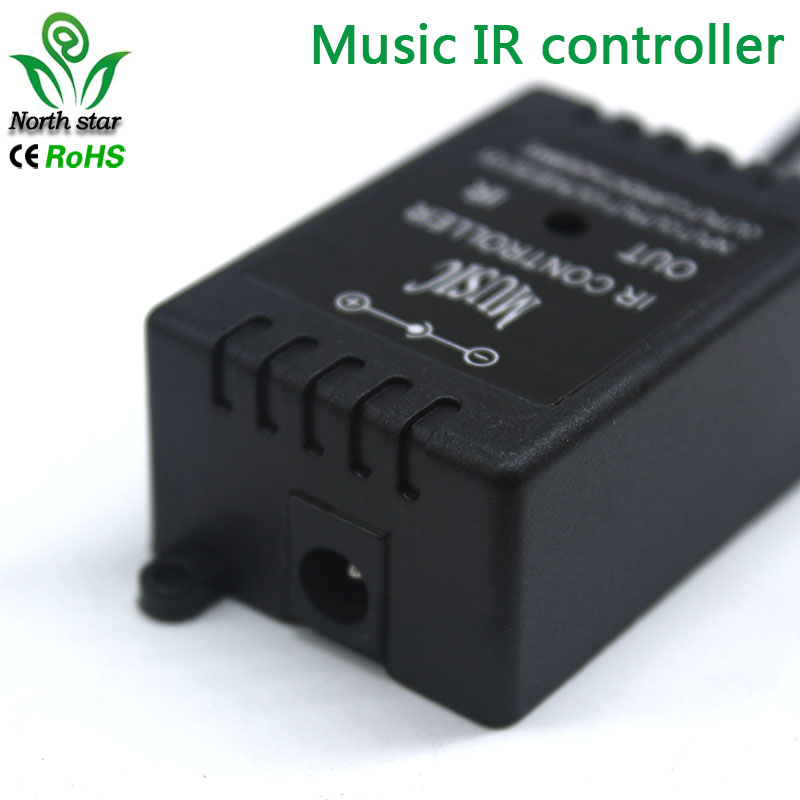 Controlador de música IR con 20 teclas, Sensor de sonido negro, mando a distancia para tira LED RGB de