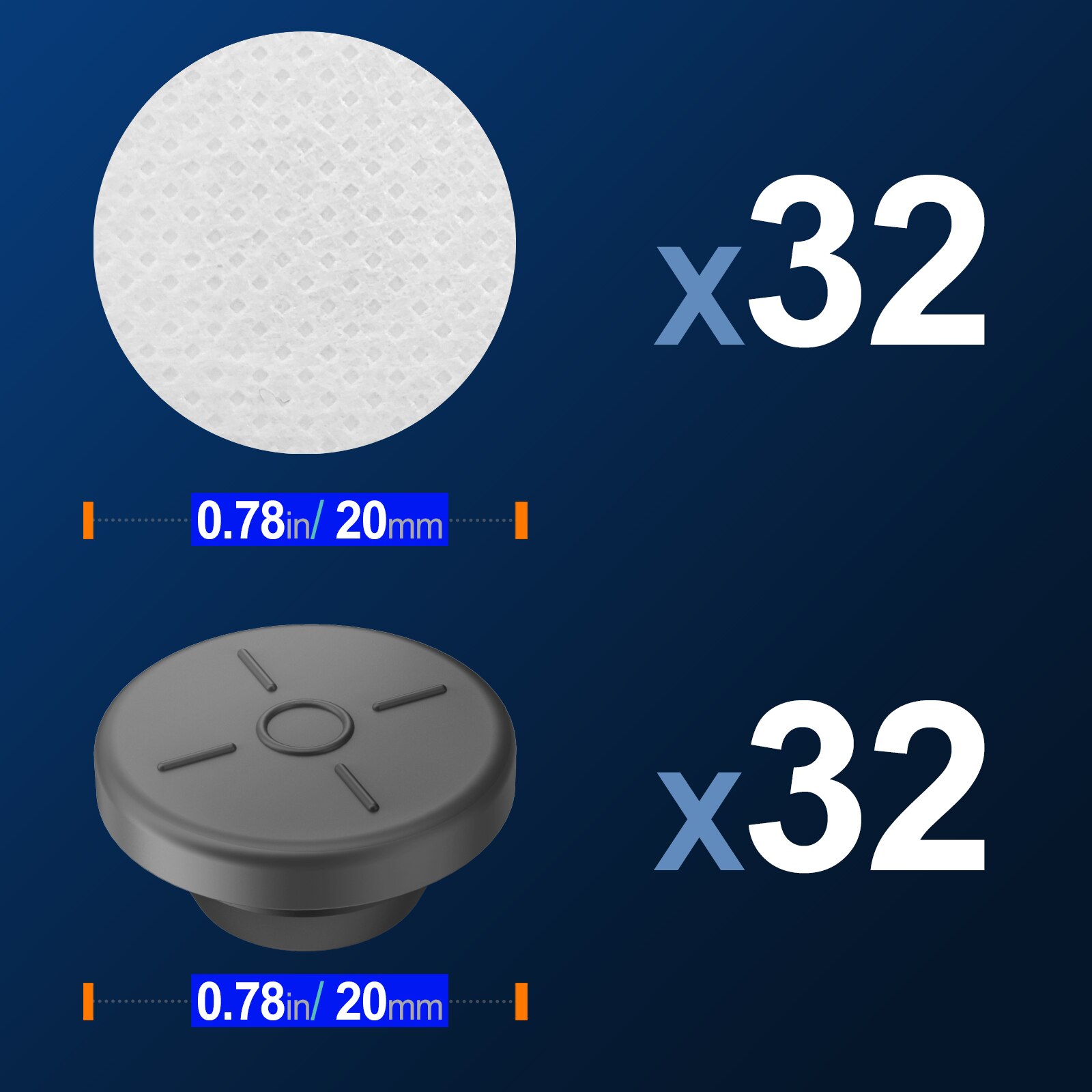 Synthetic Filter Paper Stickers 20 mm 0.3 μm Filter Disc Mushroom Applied Under Wide Mouth Jar Lid for Mushroom Cultivation: Orange