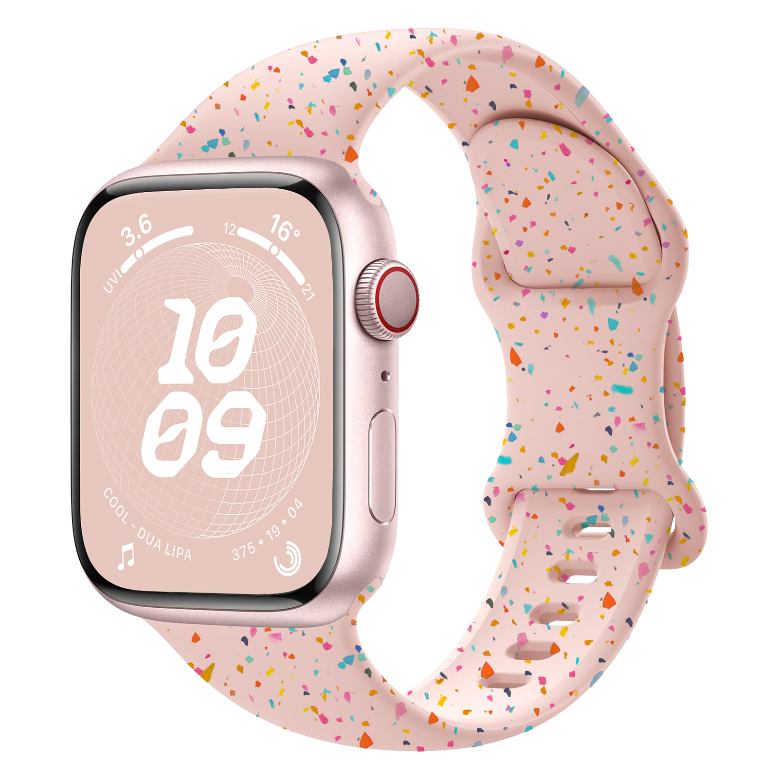 Boucle sport en silicone pour Apple Watch Band, 40mm, 45mm, 44mm, 41mm, 38mm, 49mm, Bracelet souple, iWatch Series 9, 8, 7, 6, 5, 3, SE Ultra 2 Strap: Violet Vert / 22 mm