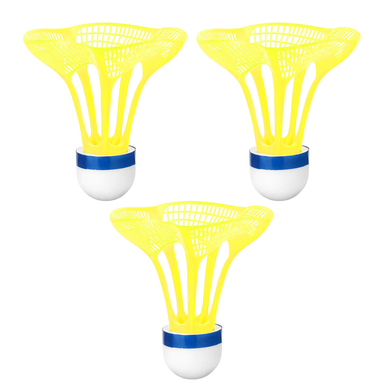 3 stk. udendørs badmintonbold plast airshuttle nylonbold sportstræning træning fjederbuefugle modstand mod vind: Lysegul