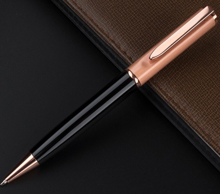 Rose Gouden Pen Kawaii Balpen Zwarte Inkt Briefpapier Luxe School kantoorbenodigdheden Metalen Balpen: A