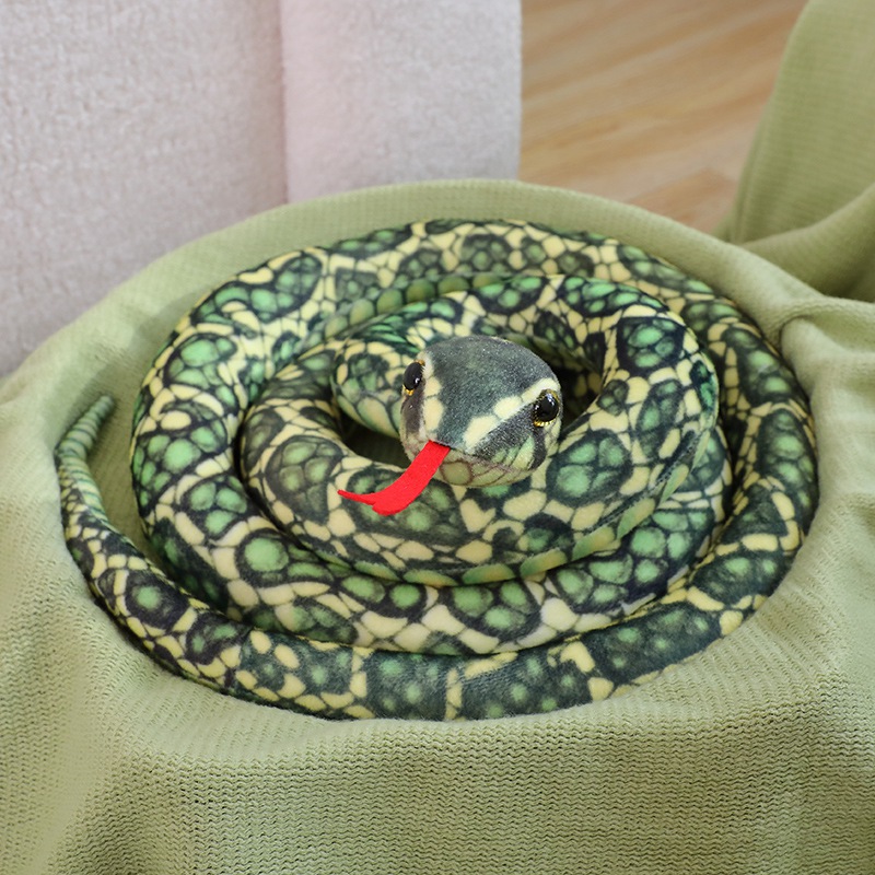 Jouet en peluche Python artificiel, Long serpent, jaune, Orange, vert, décoration de maison, décorations de: Rose / 51cm-99cm