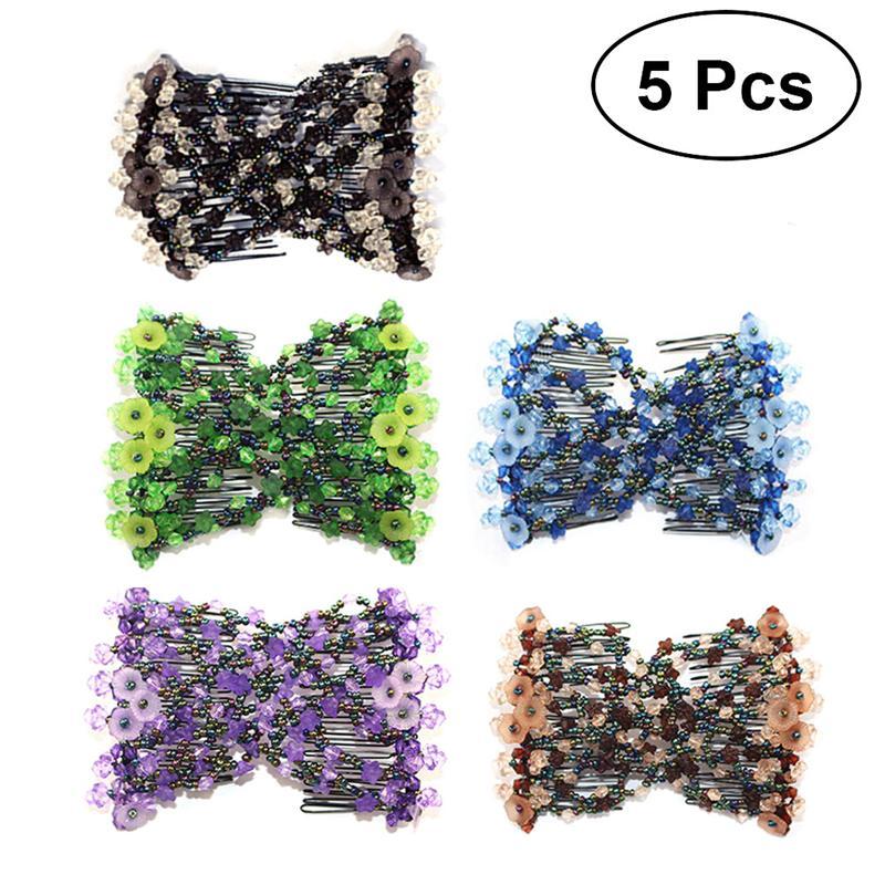 5 stk magic ez kammer perler elastisk stretch hår bolle maker kammer hår klips hår dekorasjon for kvinne jente