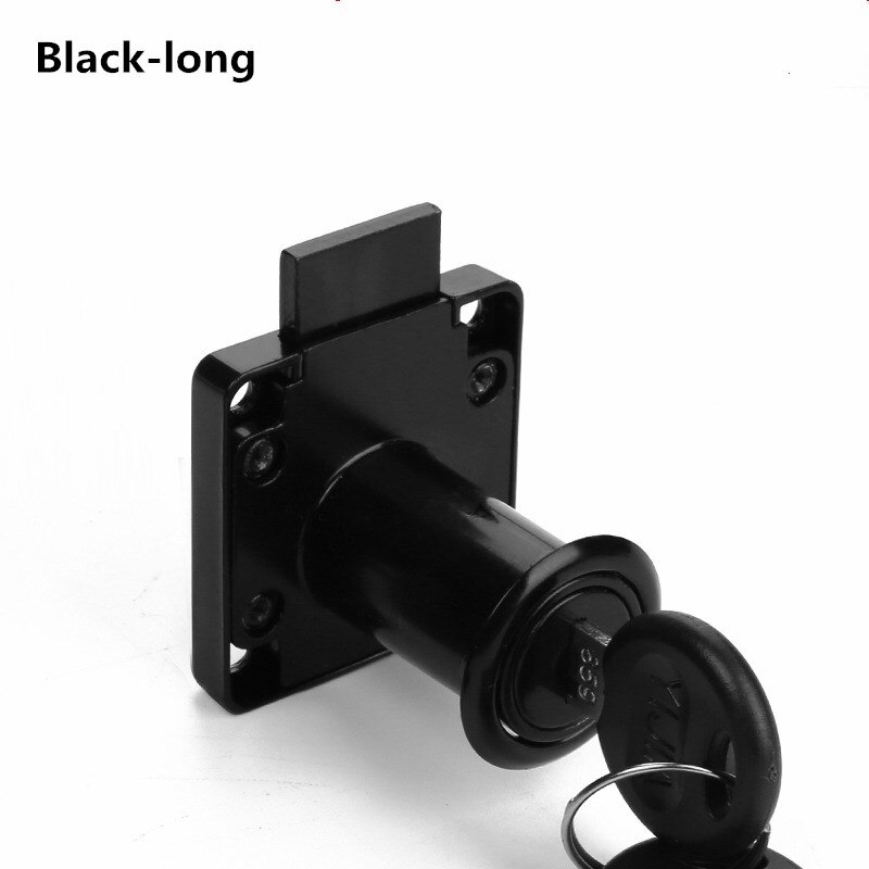 Lade Sloten Met 2 Sleutels Lock Meubilair Hardware Deur Kabinet Lock Voor Bureau Brief Box 3 Kleuren Cam Sloten: Black -long