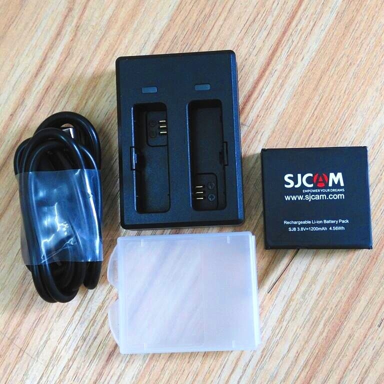 Originele Sjcam SJ8 Serie 1200Mah Batterij Oplader Dual Opladen Case Power Voor SJ8 Pro/ Plus/ Air actioin Camera Accessoires: charger and 1battery