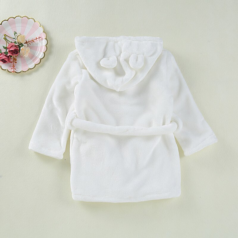 Peuter Kids Baby Solid Badjas Katoen Pluche Capuchon Badjas Handdoek Pyjama Baby Badjas Kids Baby Jongens Meisjes Nachtjapon