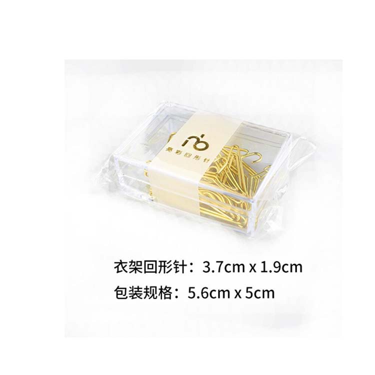 Clothes Hanger Shape Paperclip Rose Gold Stationery Cute Paper Clips Decorative Metal Clip Paper Office Supplies Teacher: Yellow