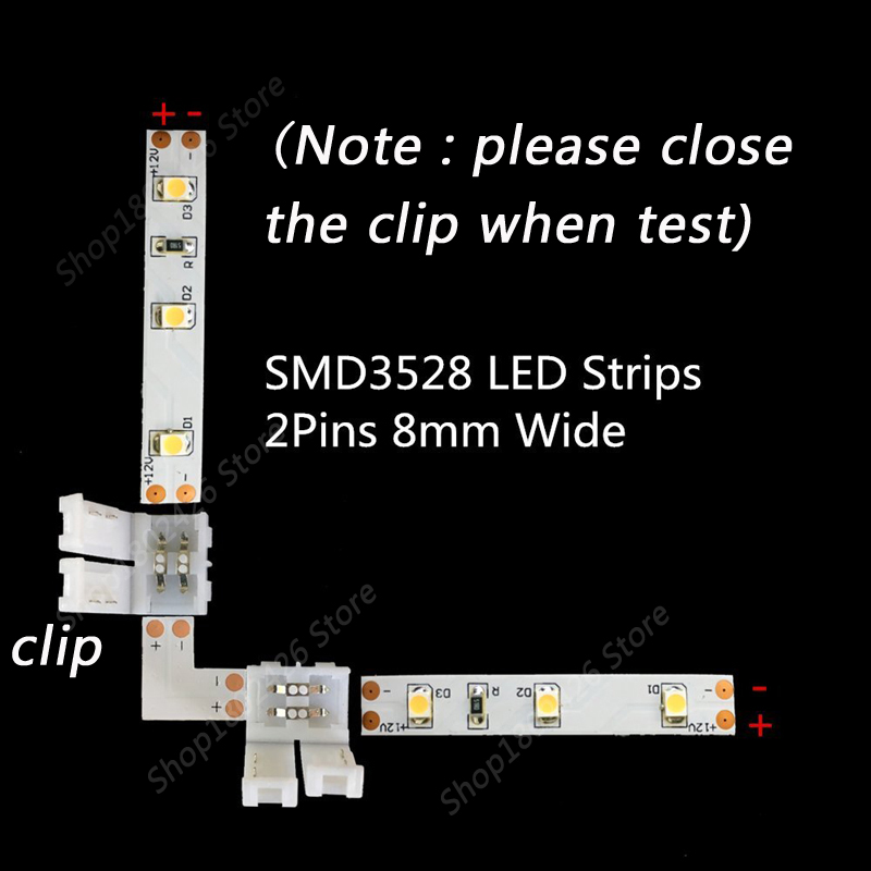 5 pcs 2 pin/4 pin L/T/X Shape LED Strip Light Connector Corner Right Angle 8mm/10mm 5050/3528 SMD Solderless LED Ribbon Adapter