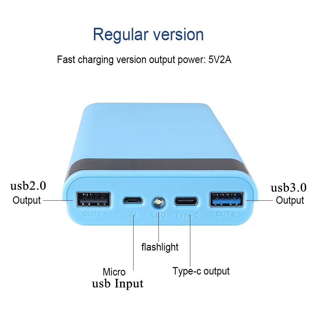 Power Bank Case 10*18650 Dual USB With Digital Display Screen Mobile Phone Charger DIY Shell 18650 battery Holder Charging Box