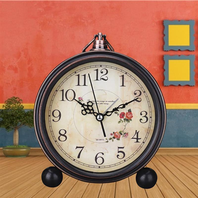 1Pc Decoratieve Retro Silent Antieke Vintage Stijl Non-Tikkende Wekker Desk Wekker Voor Home