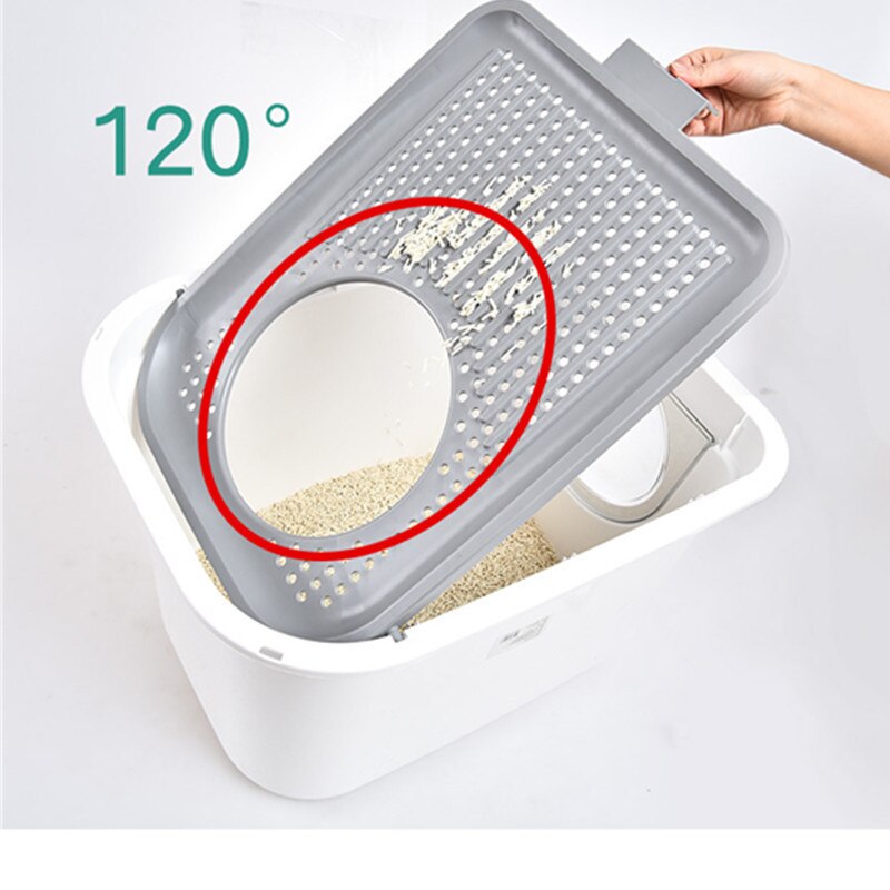 Cerrado completamente Anti-olor Arena de gato caja de baño actualizado Top grande-en la caja de arena con pala para gatos desmontable